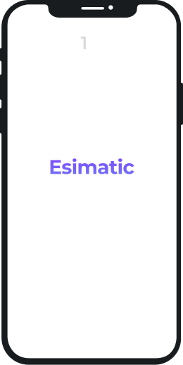 Start the setup process by downloading the trusted Esimatic eSIM app using a supported iOS or Android smartphone.